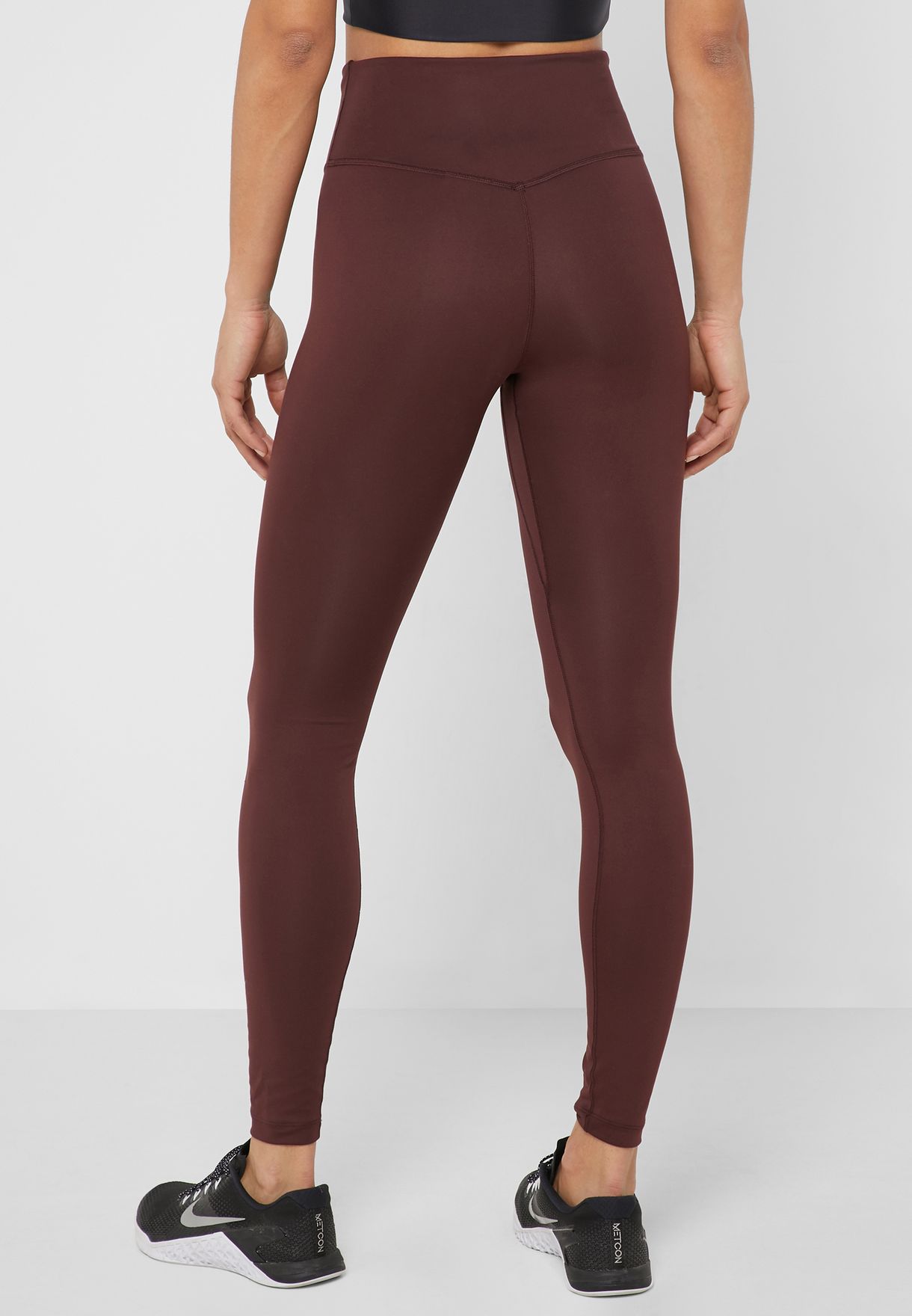 nike training one tight leggings in burgundy