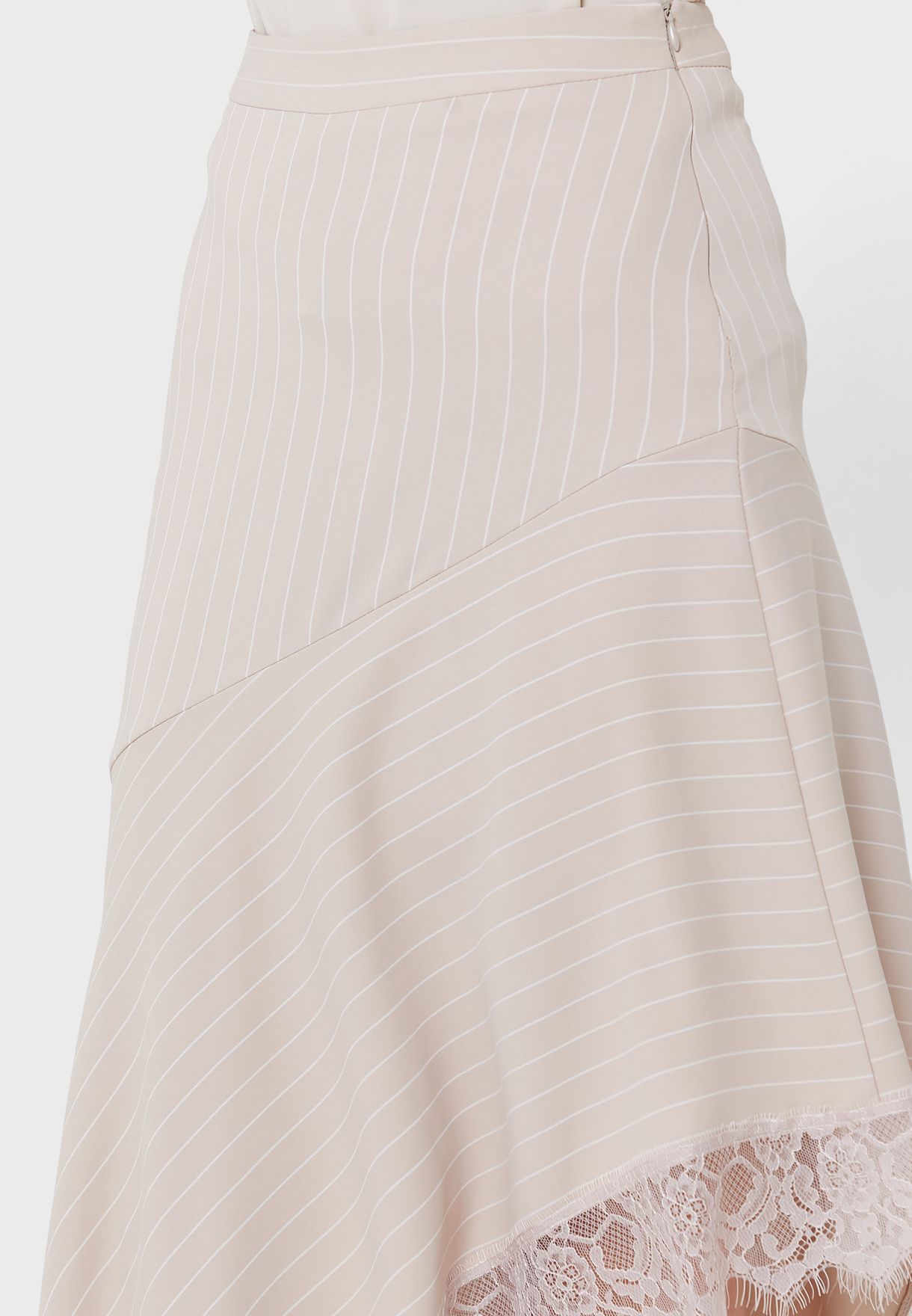 Lace Trim Asymmetric Skirt
