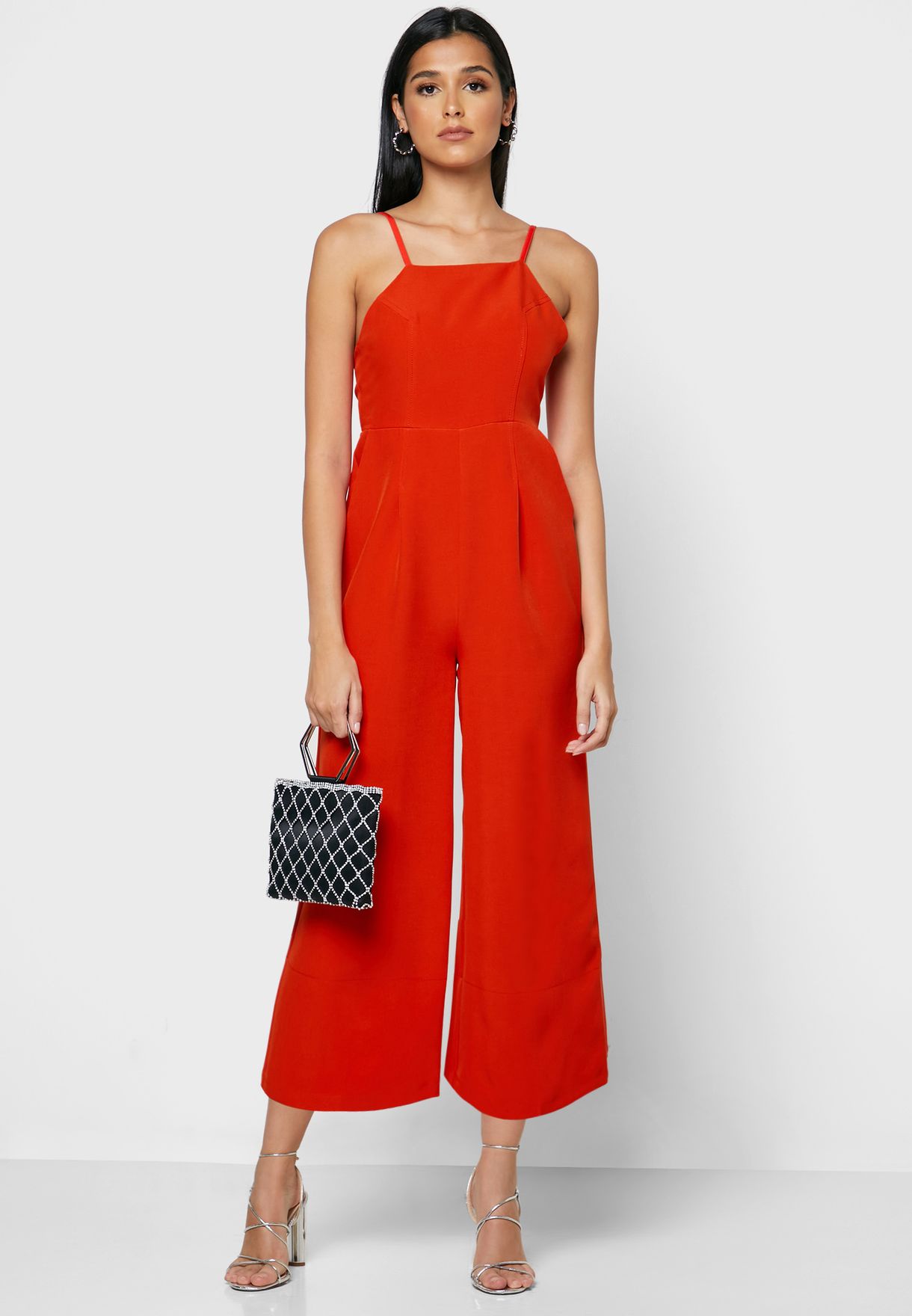 topshop cami strap cross back detail jumpsuit