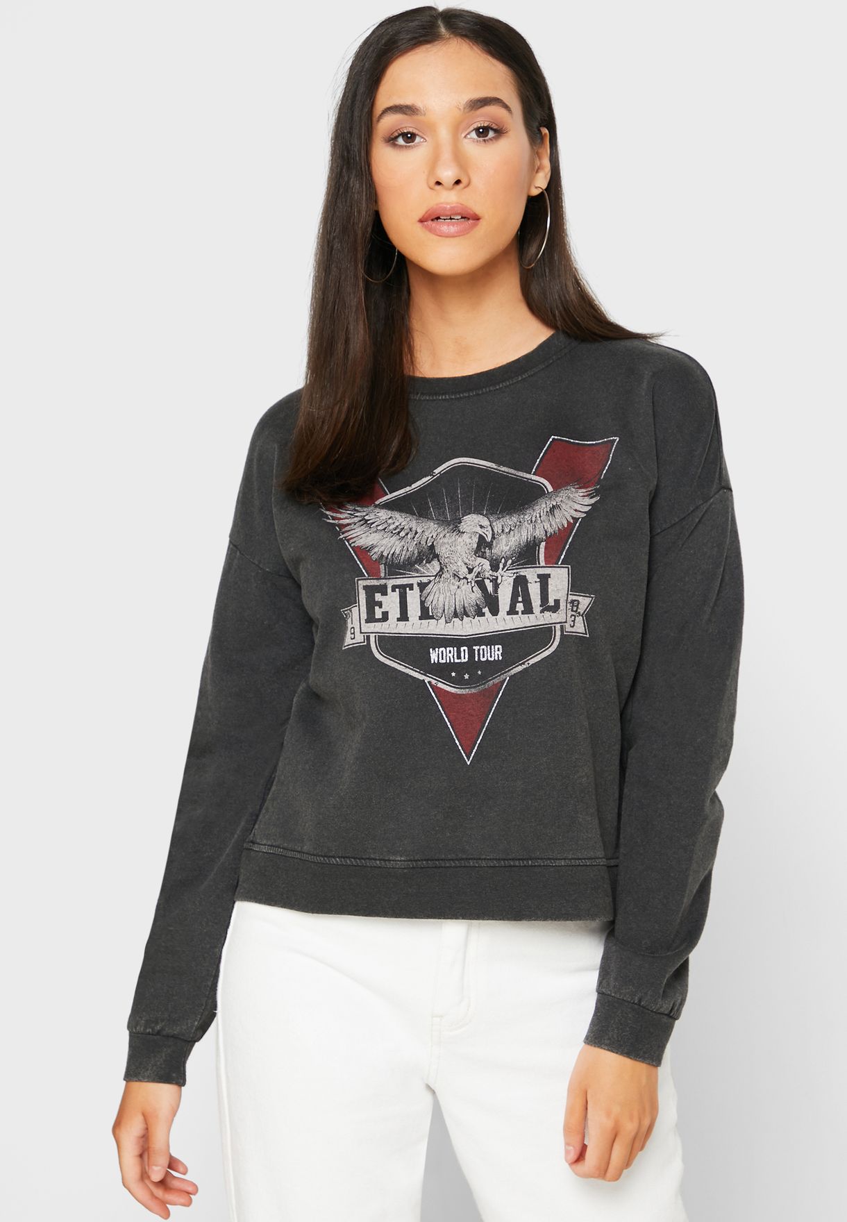 grey graphic sweatshirt