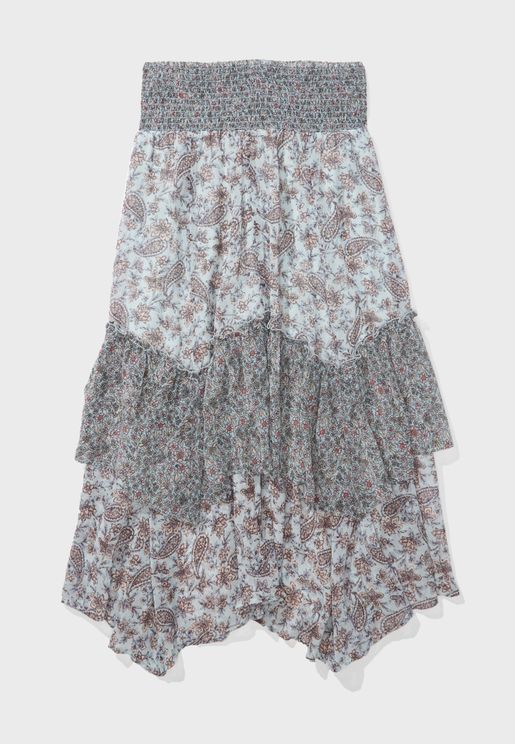 Layered Printed Skirt