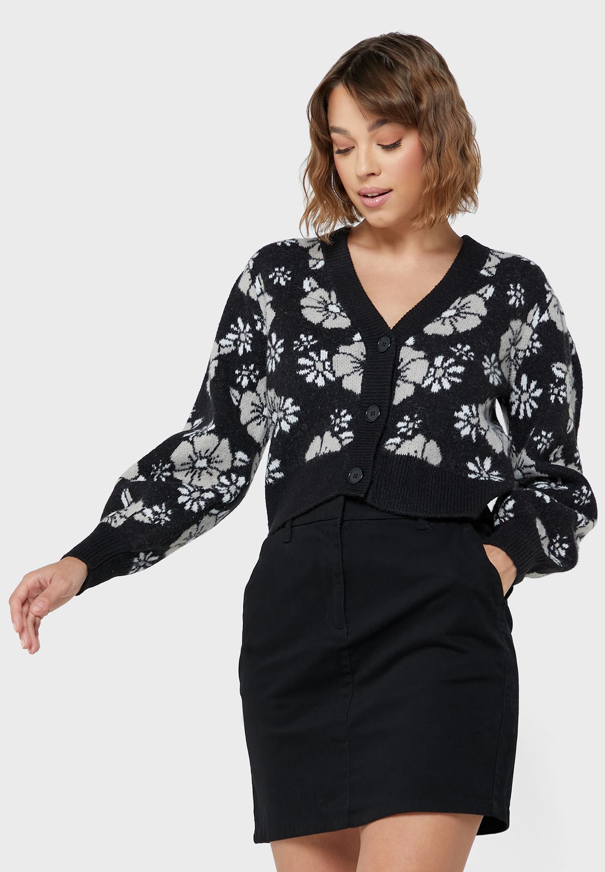 V-Neck Knitted Cardigan