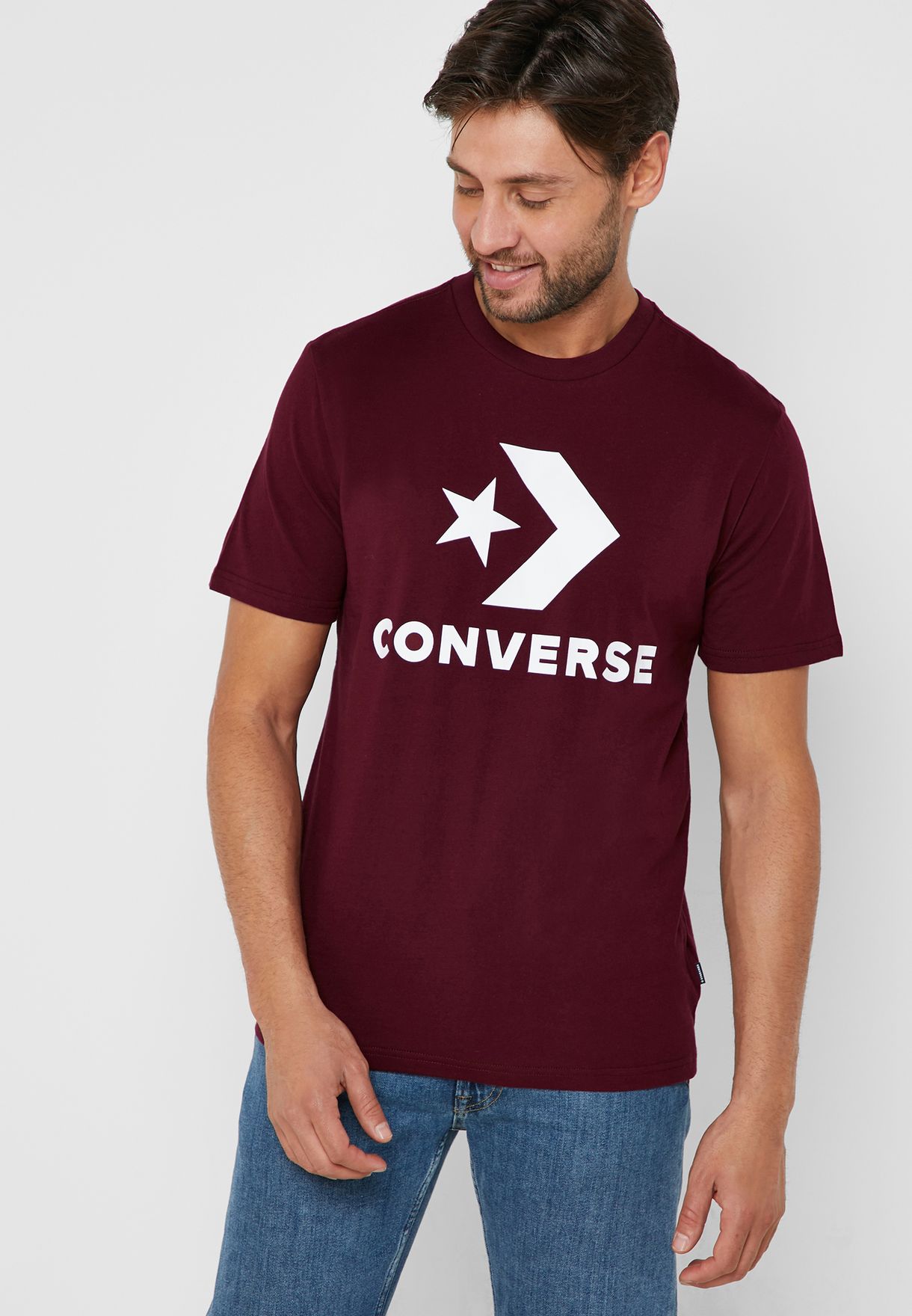 burgundy converse t shirt
