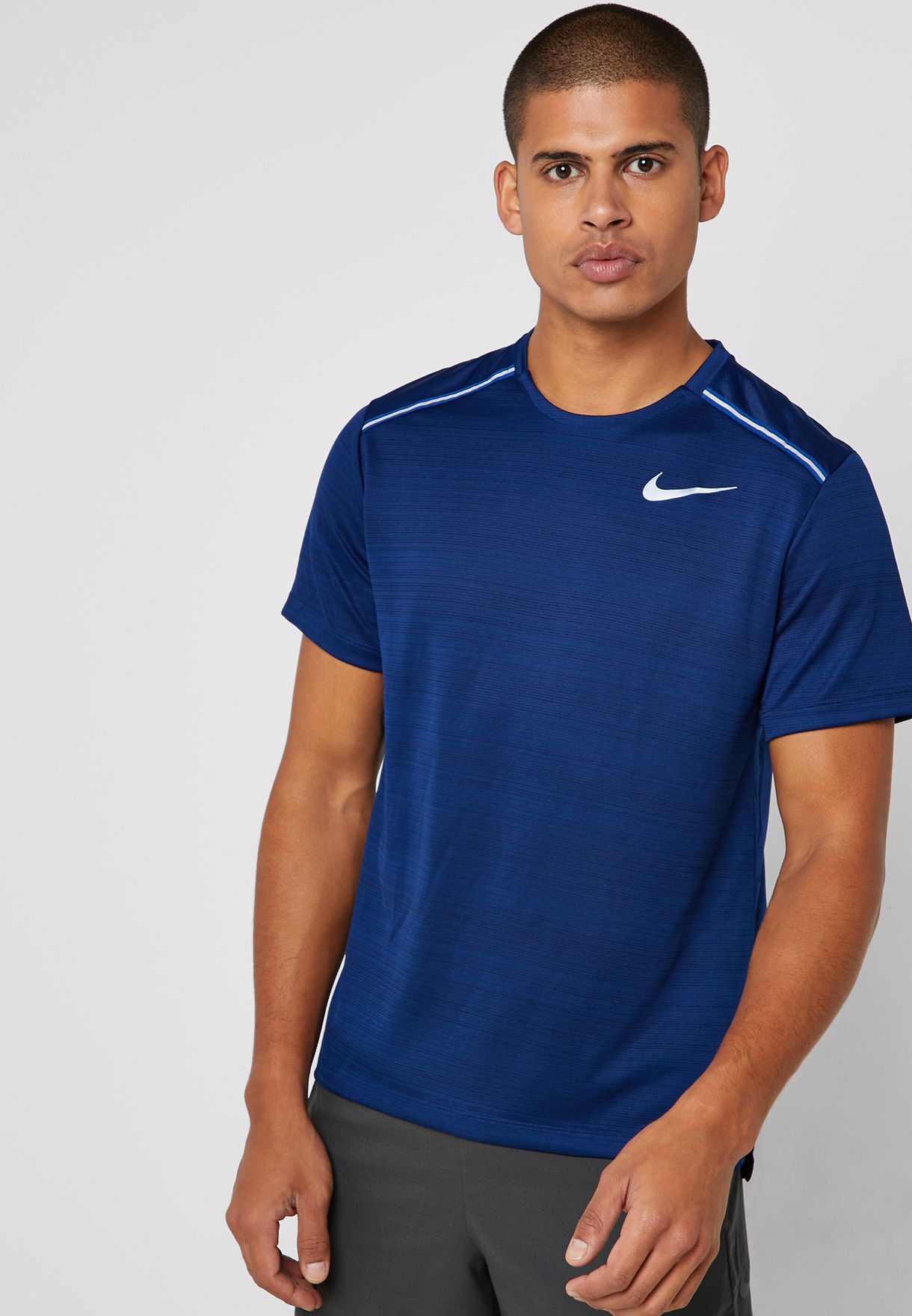 Buy Nike blue Dri-FIT Miler T-Shirt for 