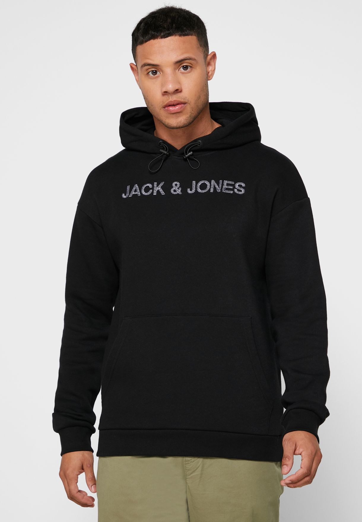 Ongeldig Realistisch Paleis Buy Jack Jones black Logo Relaxed Hoodie for Men in MENA, Worldwide