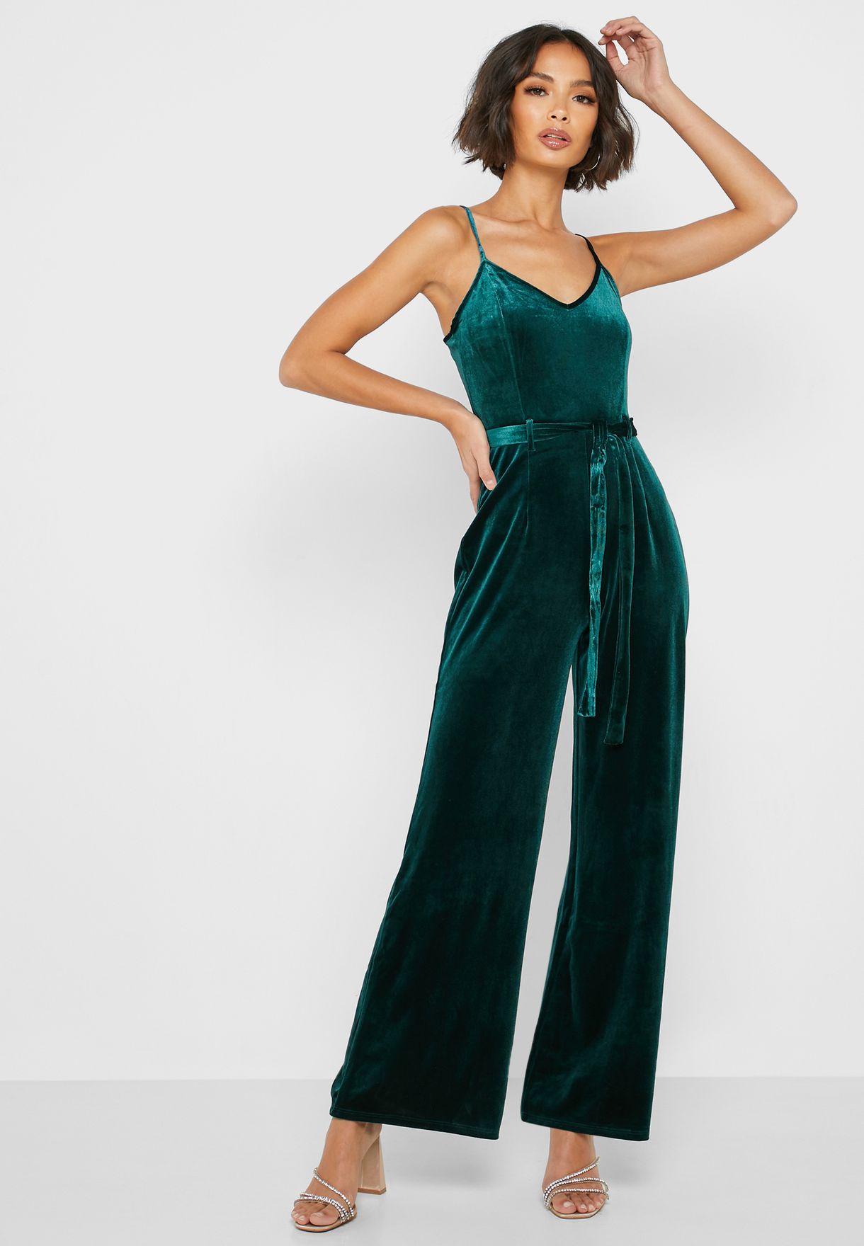 Overleven Met opzet ik wil Buy Forever 21 green Velour Cami Jumpsuit for Women in MENA, Worldwide