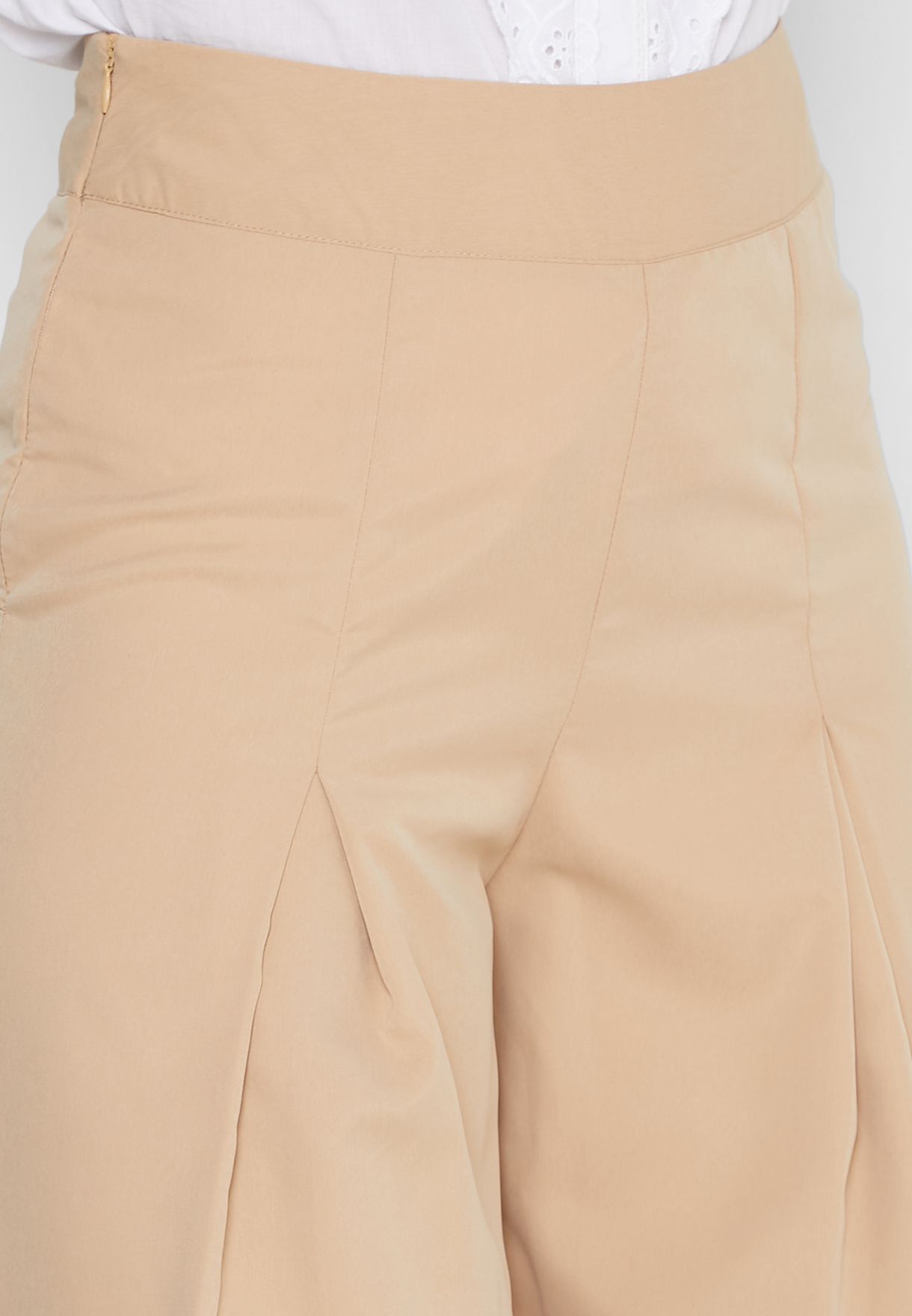 Pleated Flared Bottom Pant
