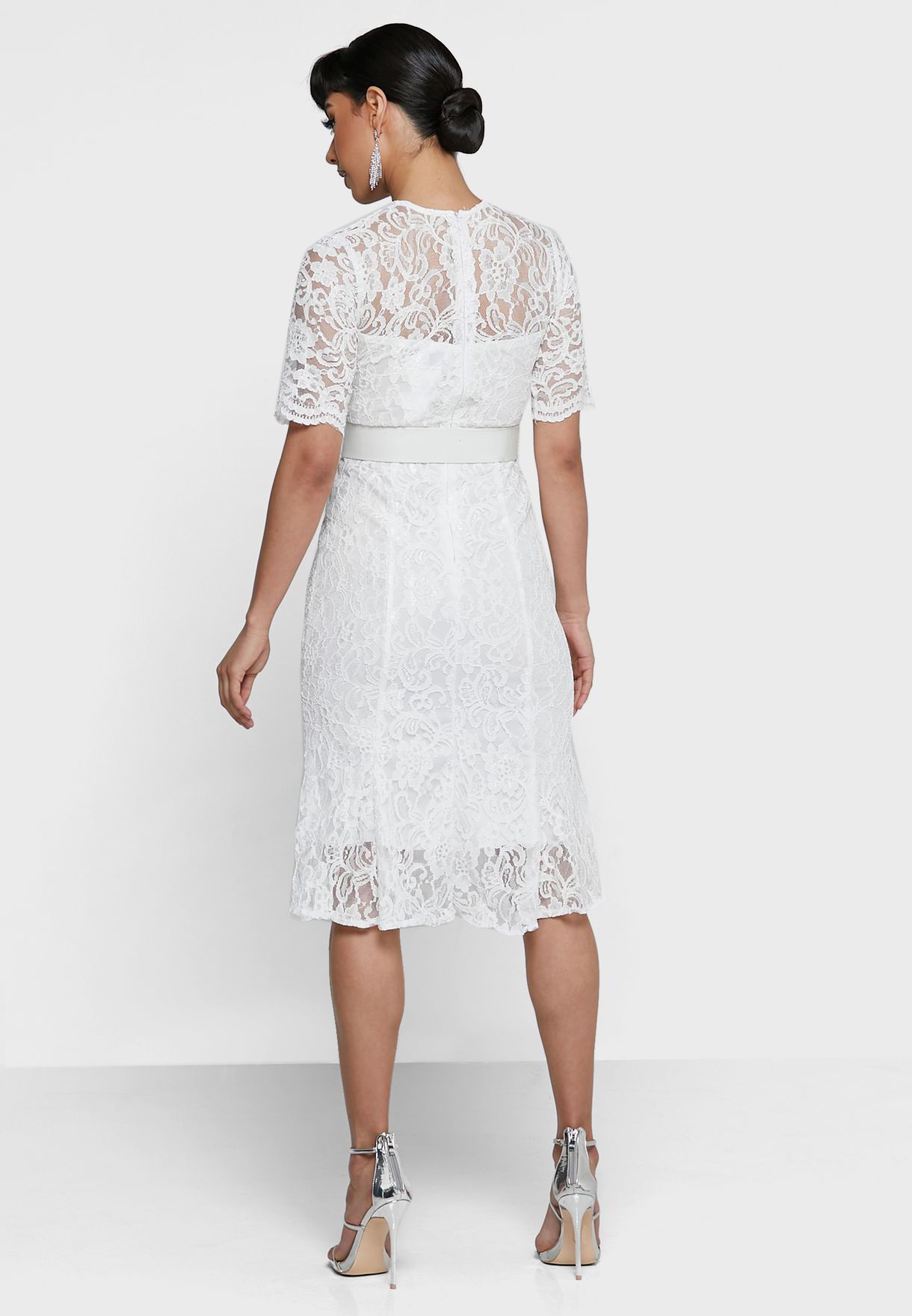 Laced Sweetheart Neck Dress