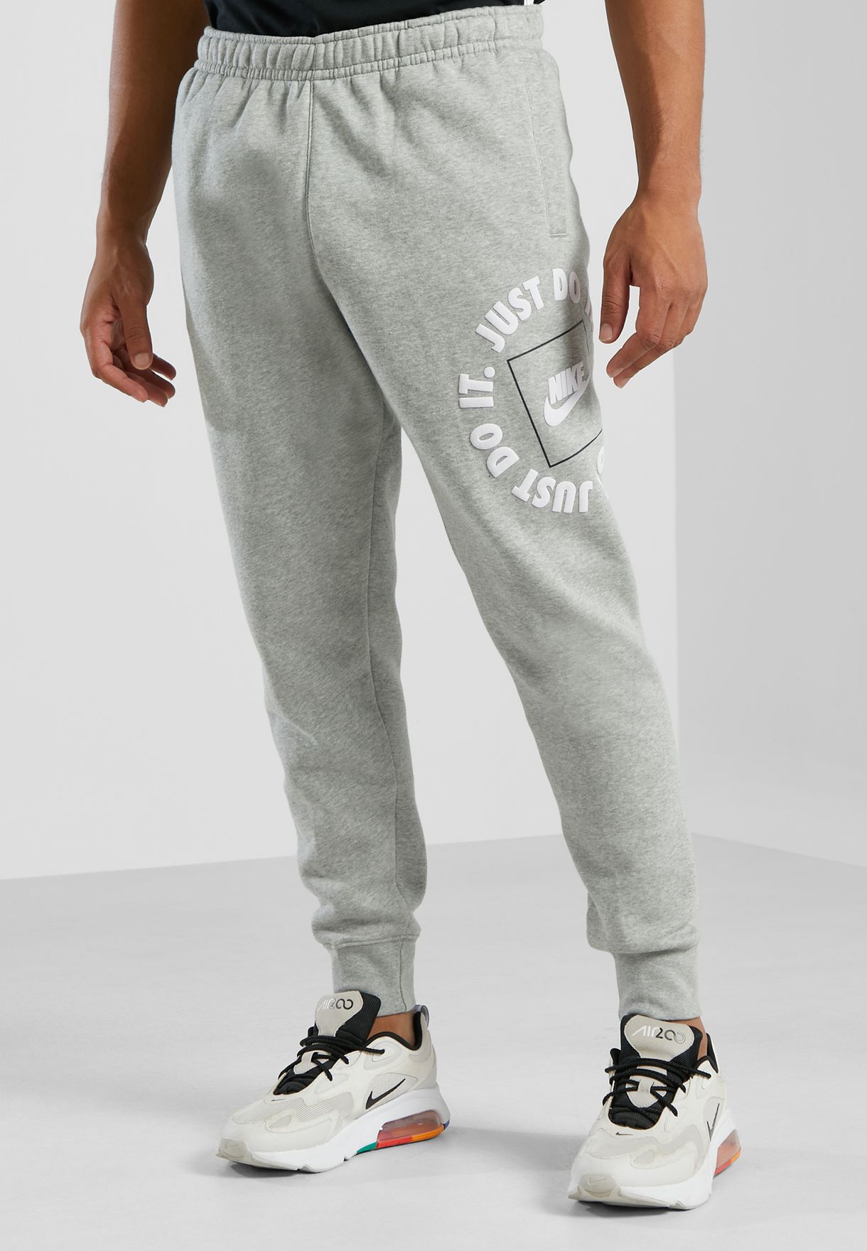 grey nike just do it sweatpants