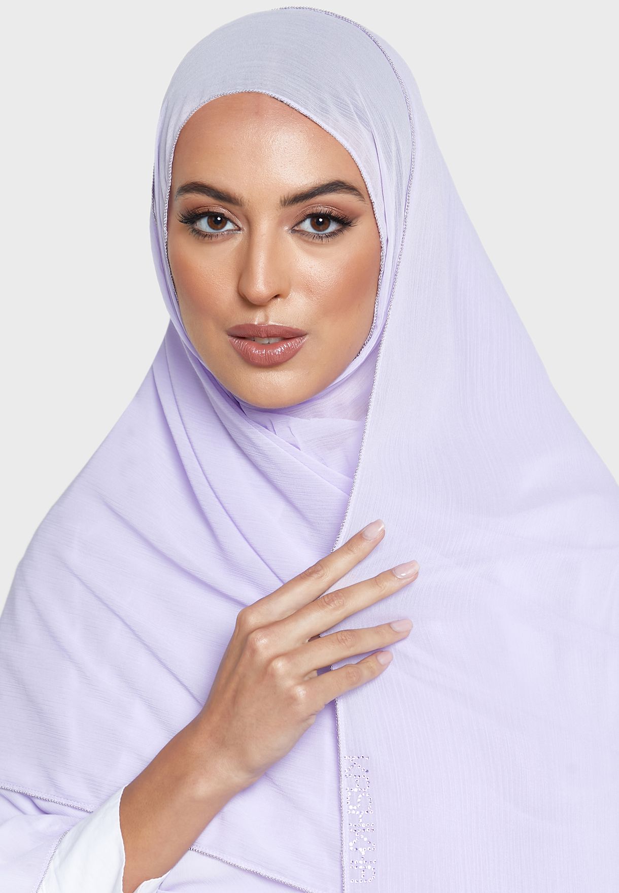 Jersey Hijab With Stone Work 