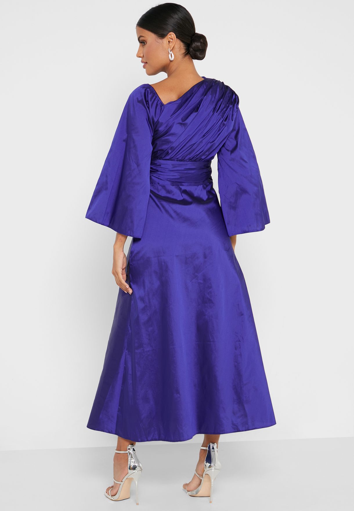 Draped Neckline Detail Dress