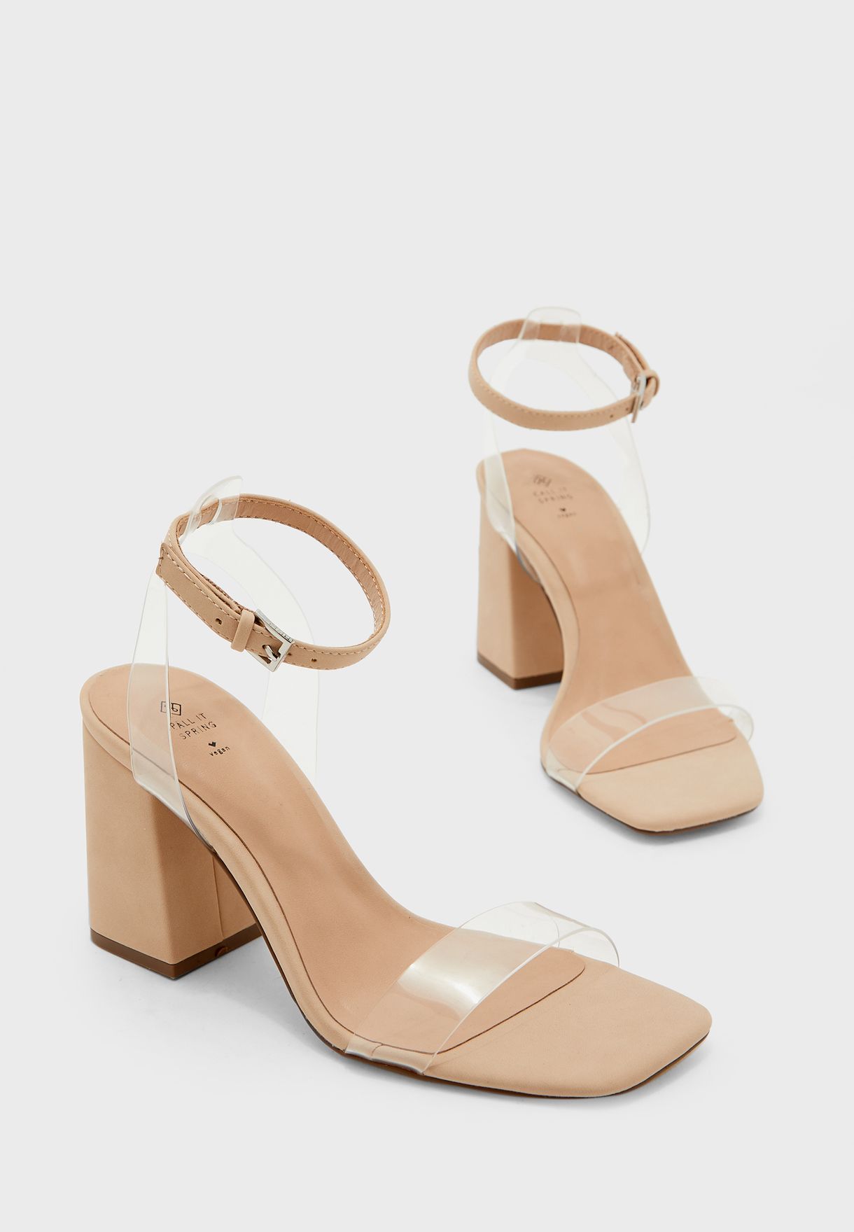 white strap block heels