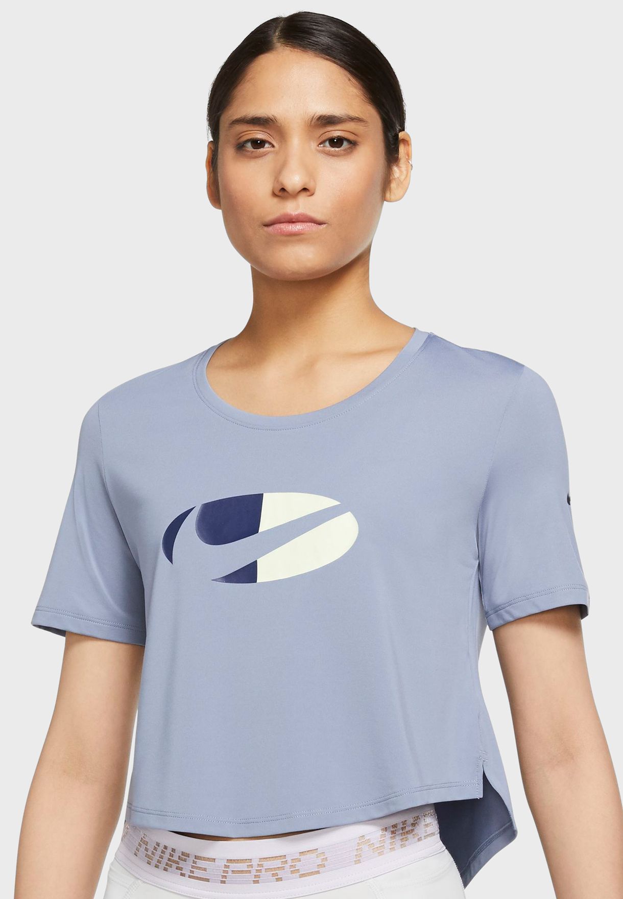 Colour Block Logo Cropped T-Shirt