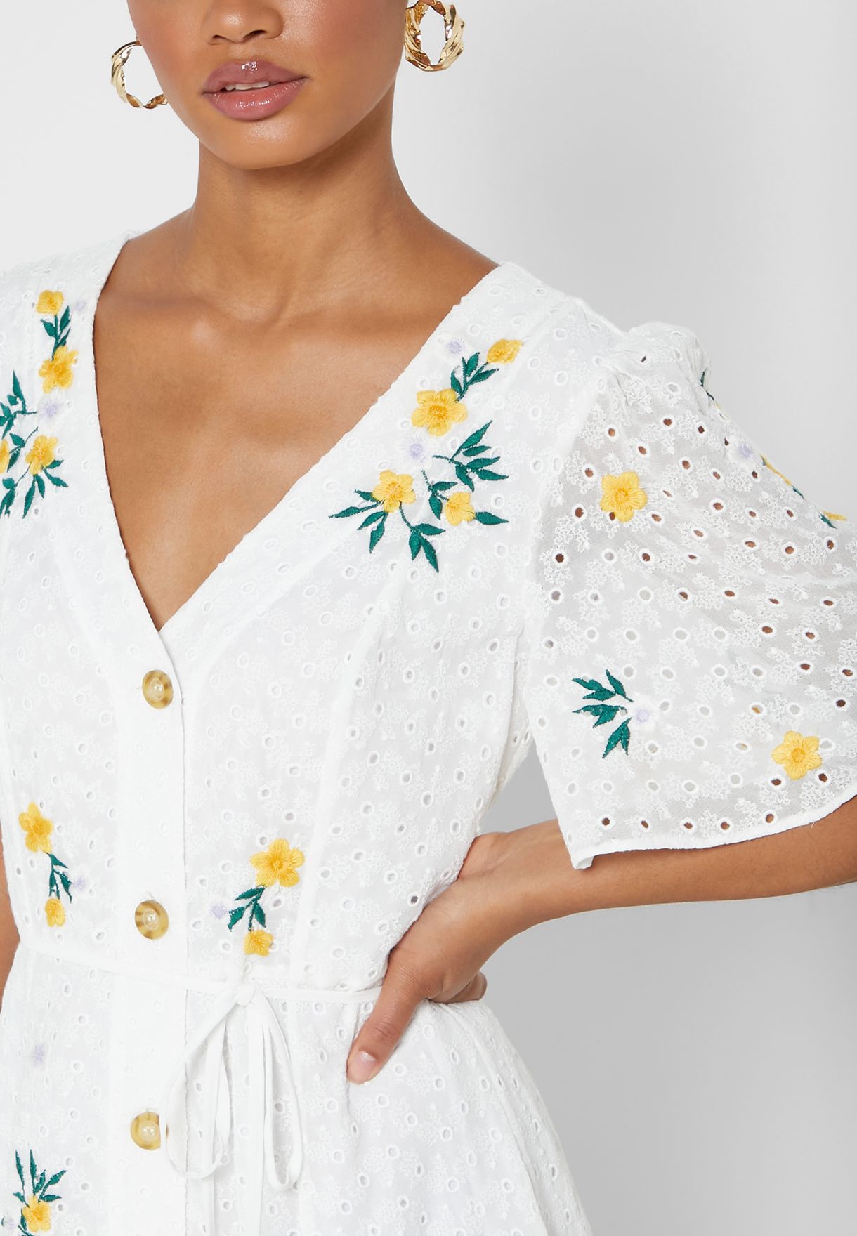 embroidered detail dress