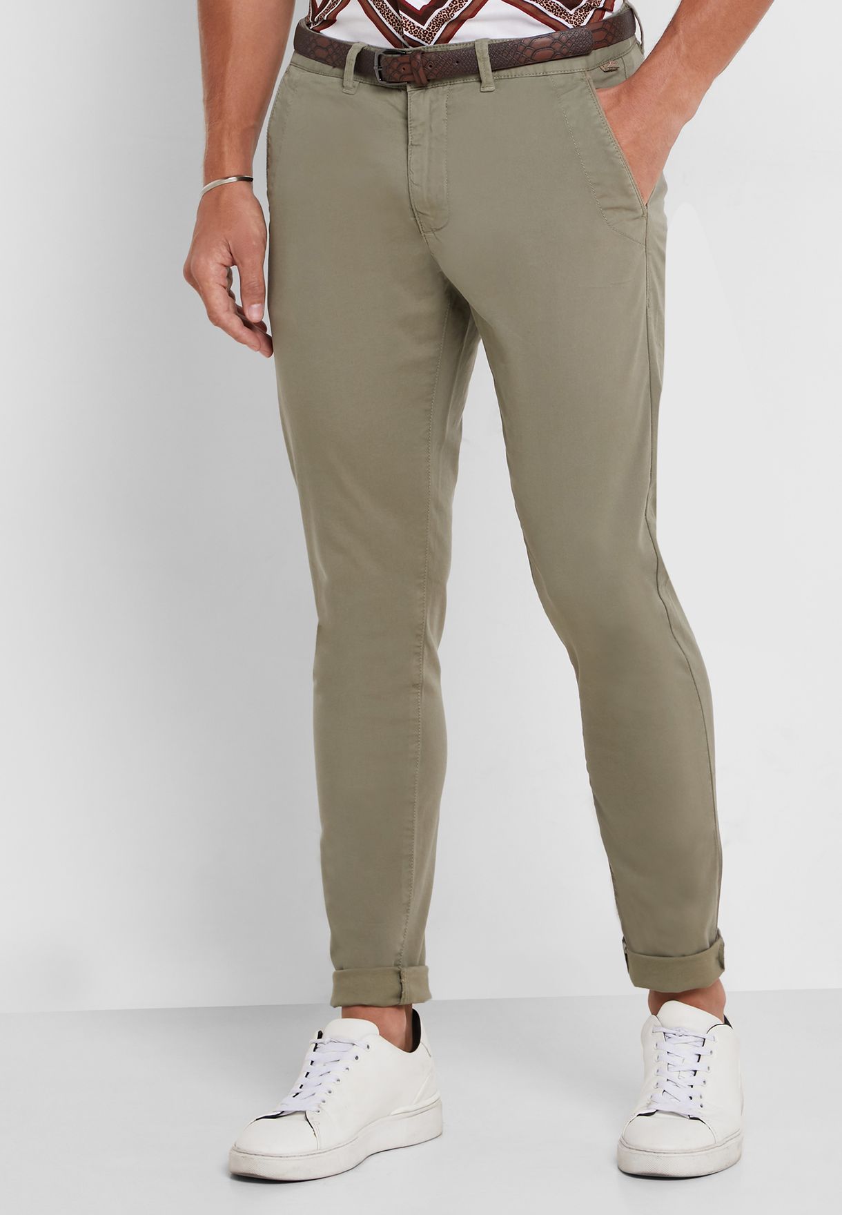 Buy Iconic green Slim Fit Pants for Men in MENA, Worldwide