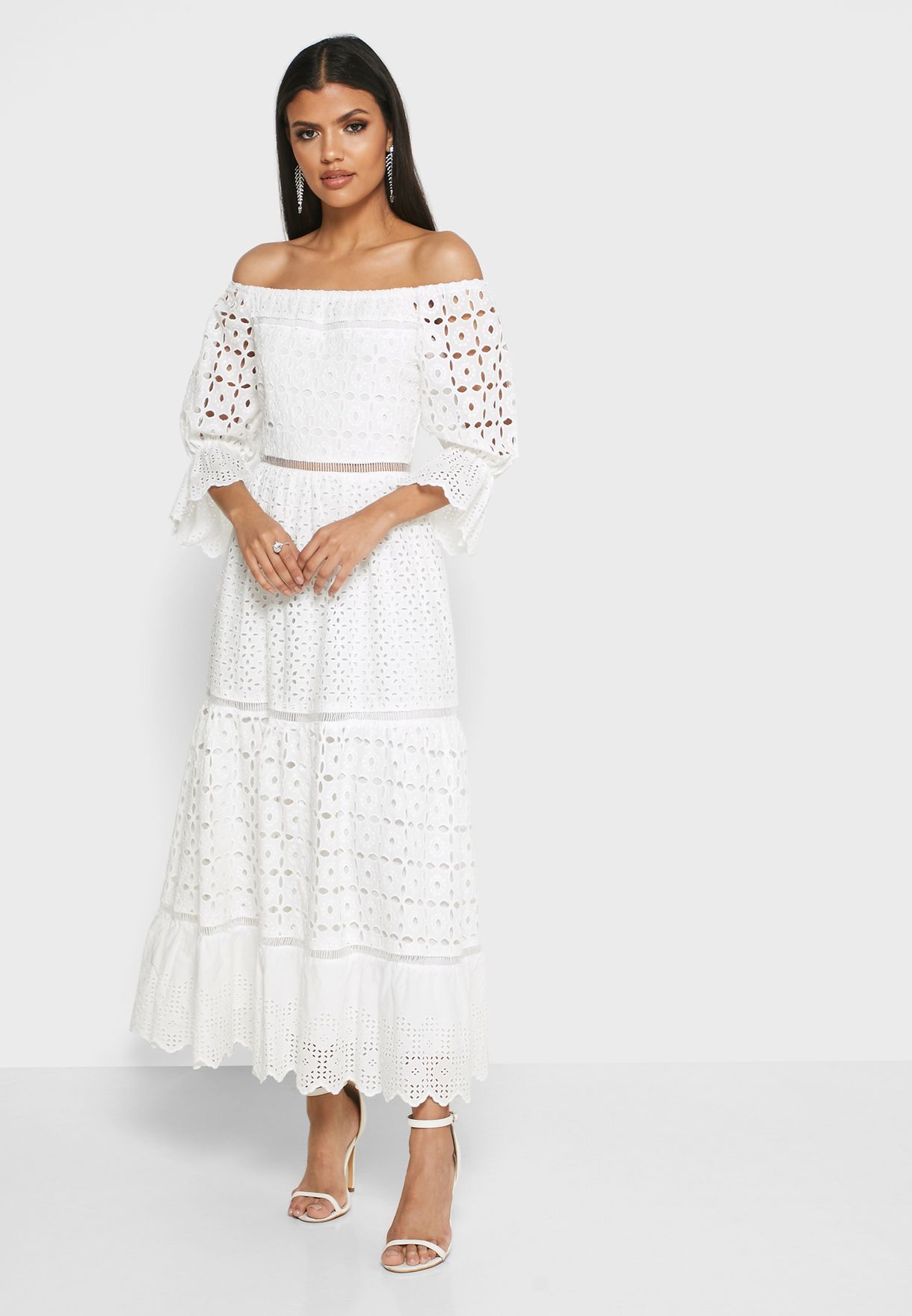 casual white off the shoulder dress