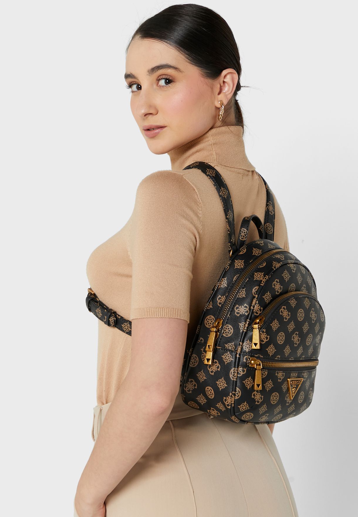 Buy Guess brown Manhattan Backpack for Women in Dubai, Abu Dhabi