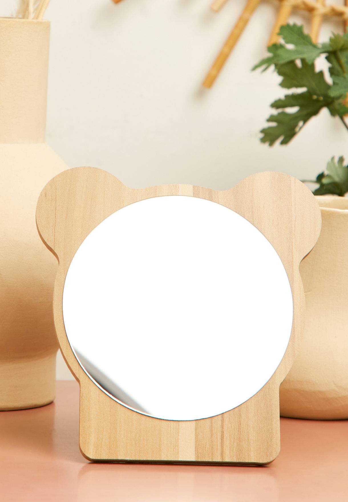 Bear Mirror With Wooden Stand
