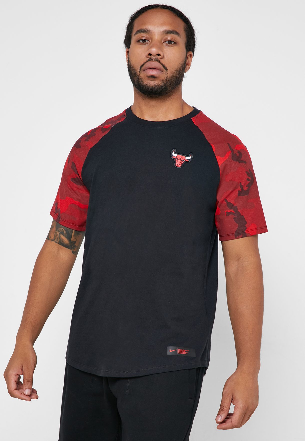 Buy Nike black Chicago Bulls Camo T 
