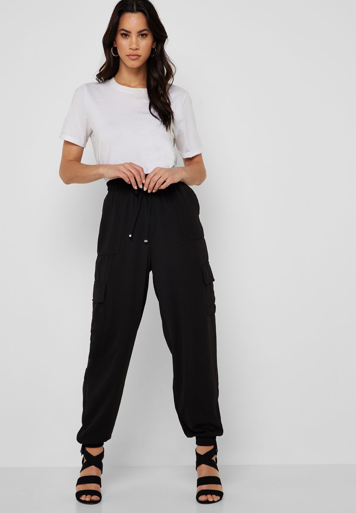 black tie waist joggers