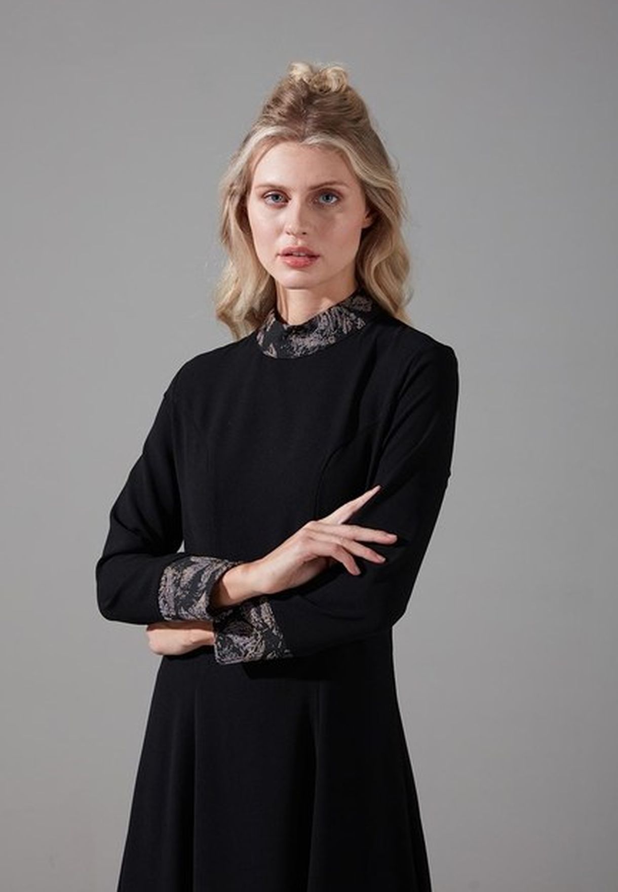 Embroidery Detail Tiered Dress