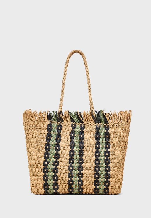 wicker bag new look