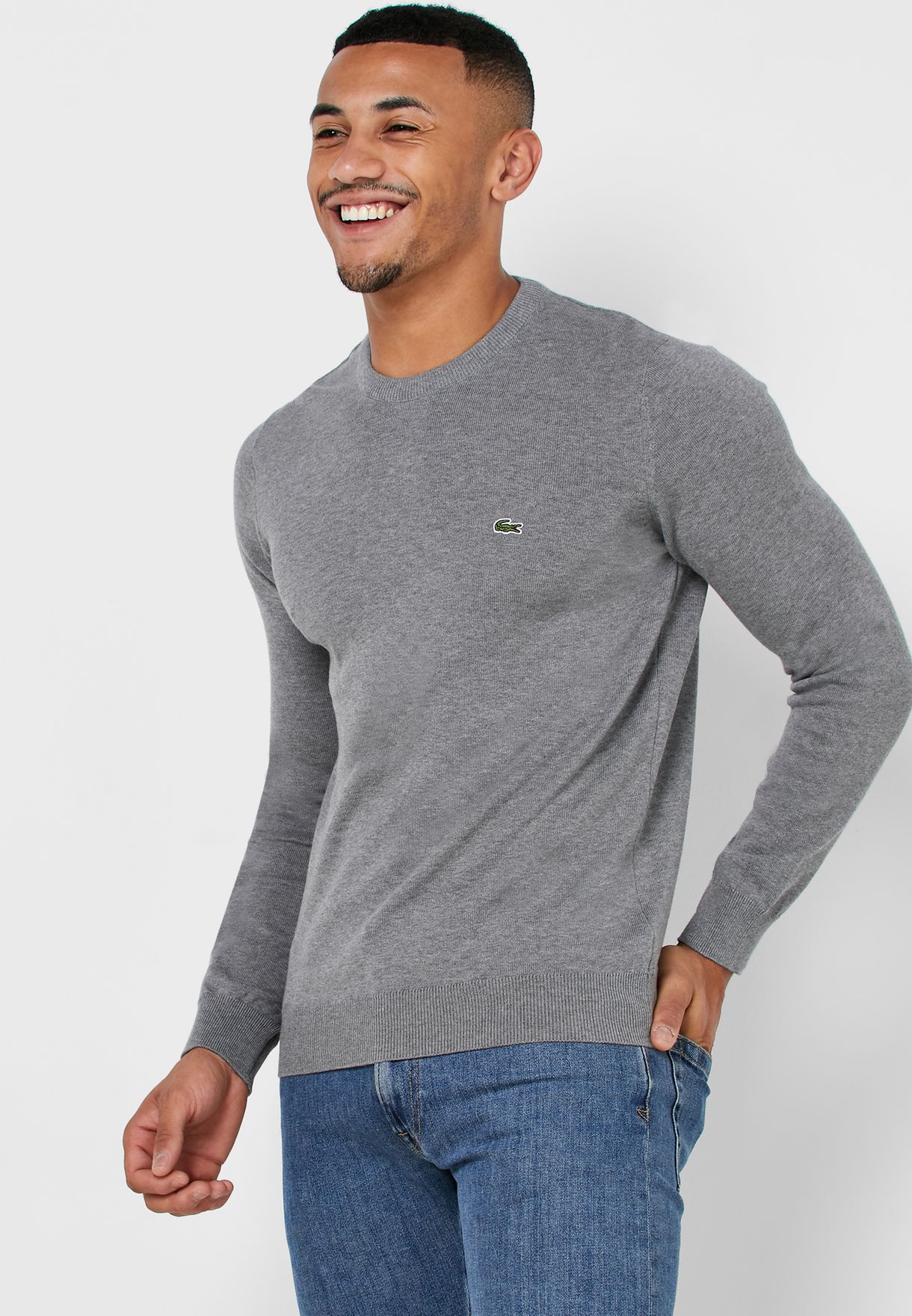 Buy Lacoste grey Croc Logo Sweater for 