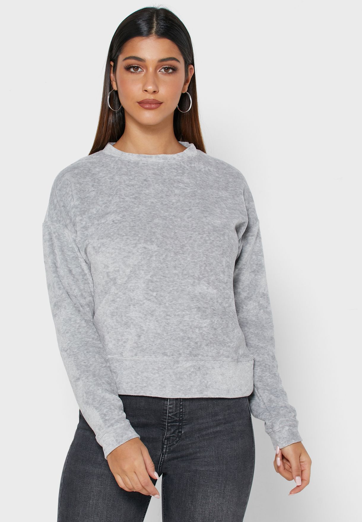Buy Pieces grey Velvet Sweater for Women in MENA, Worldwide