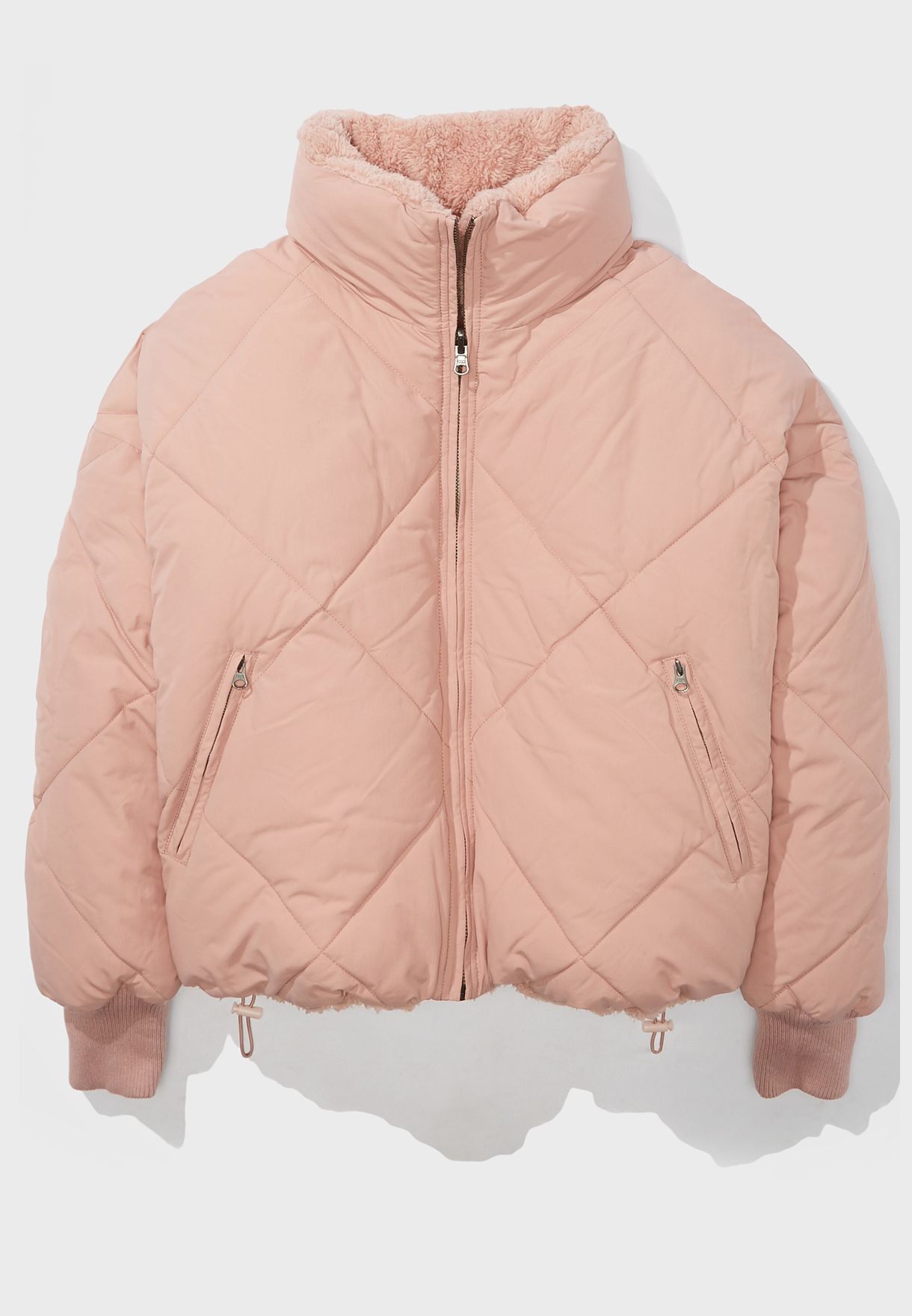 american eagle pink puffer jacket