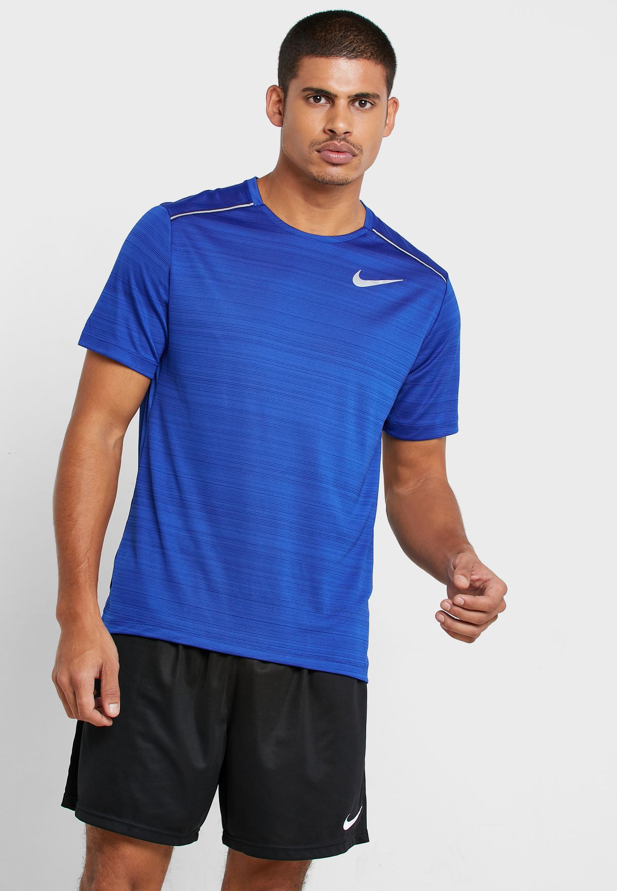 Buy Nike blue Dri-FIT Miler T-Shirt for 