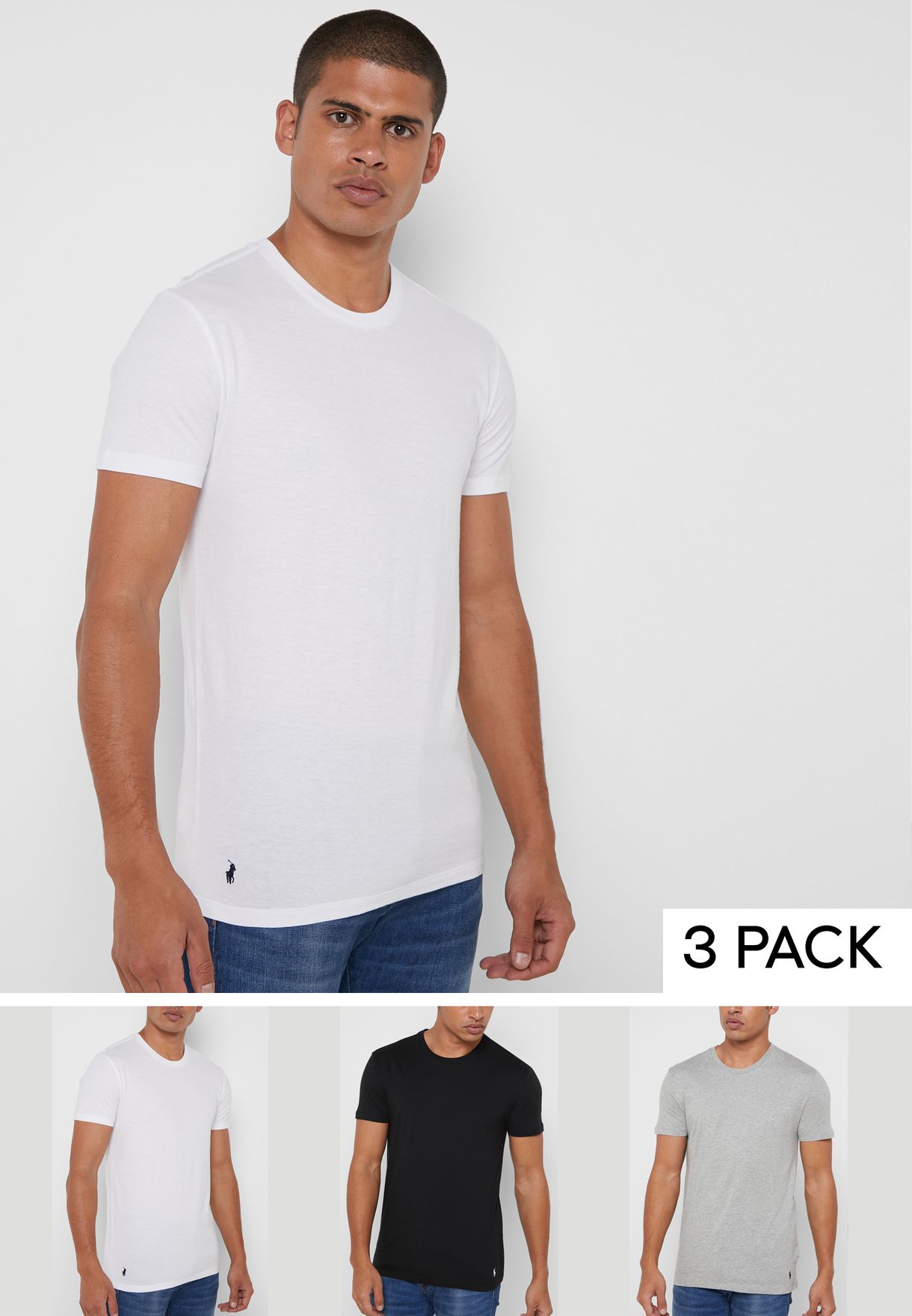 Buy Polo Ralph Lauren multicolor 3 Pack Assorted Crew Neck T-Shirts for Men  in Riyadh, Jeddah