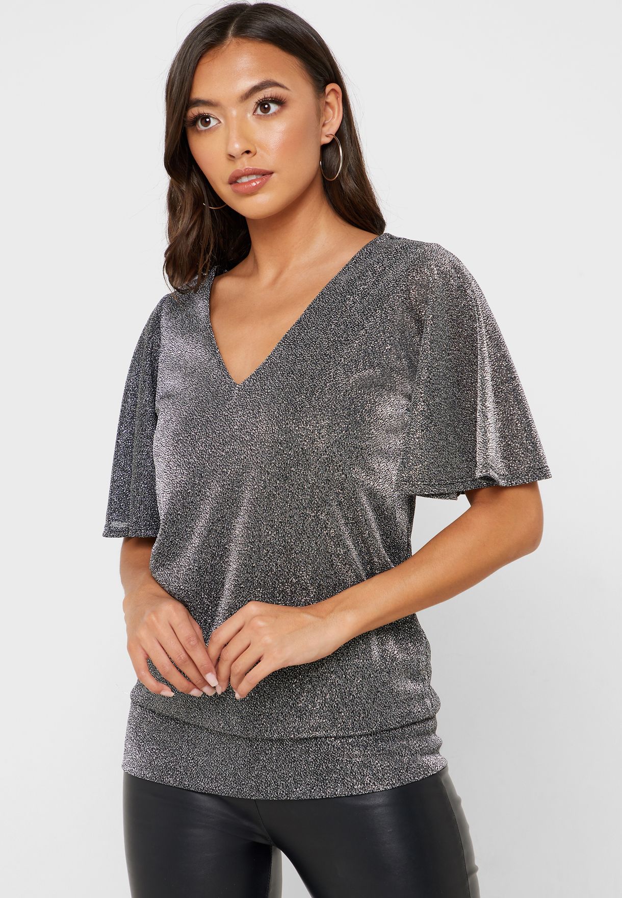 silver batwing top