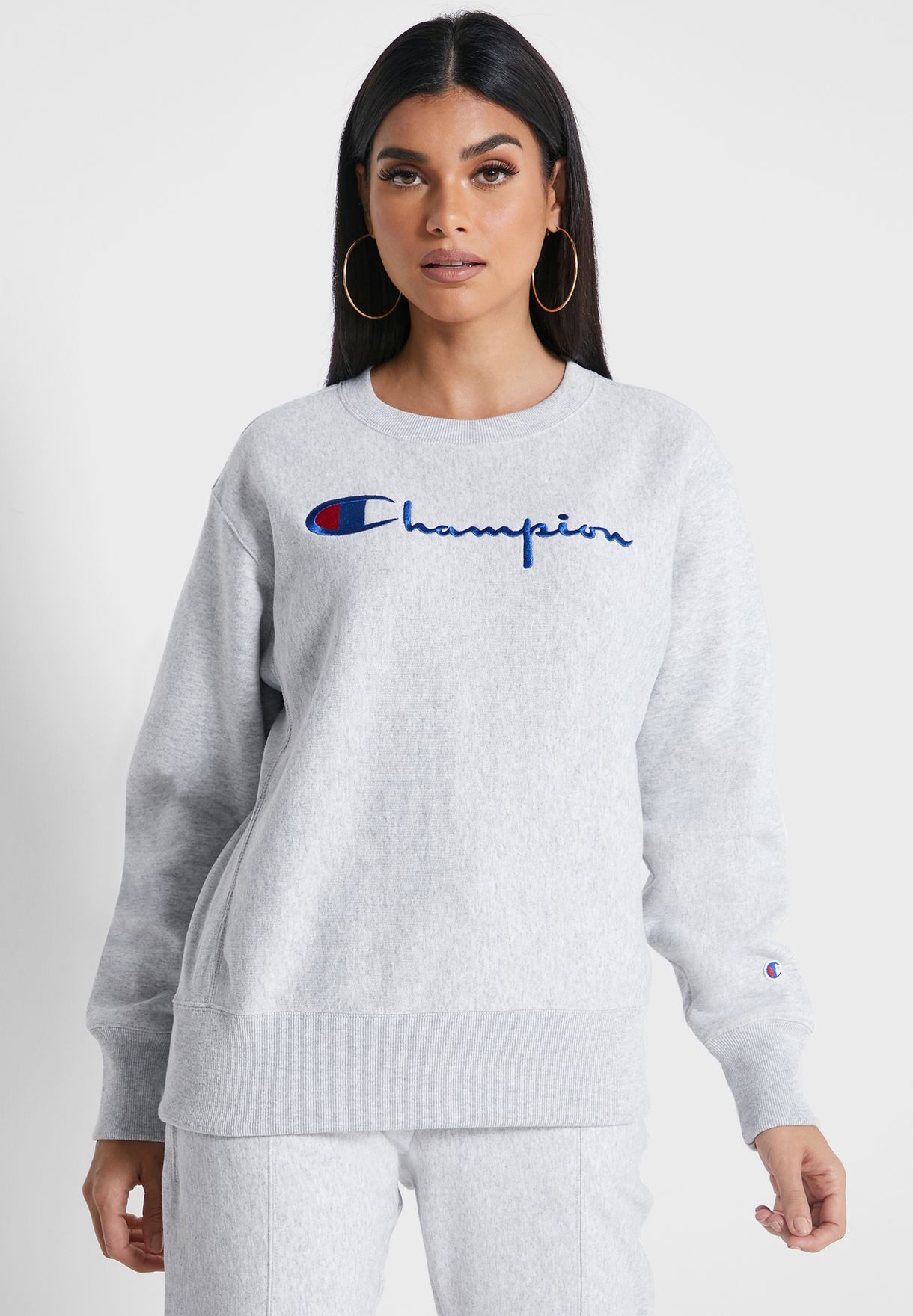 champion sweatshirt womens grey