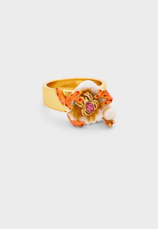 Coral And Stream On Chain Ring