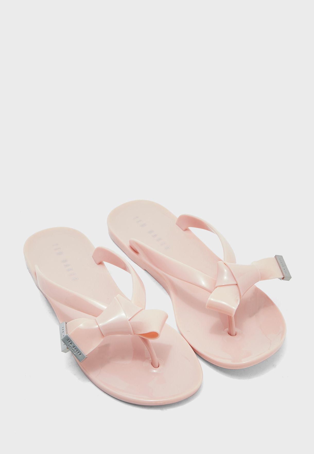 Buy Ted Baker pink Luzzi Origami Bow Thongs - Nude-Pink for Women in ...