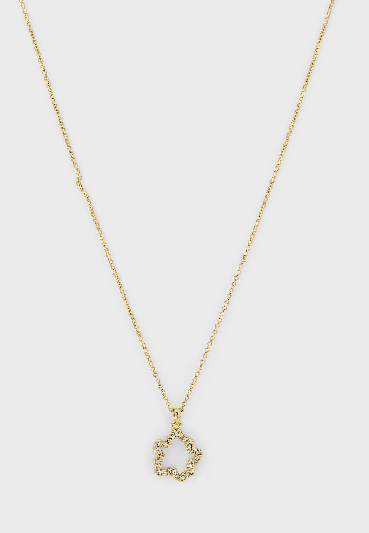 Crishla Crystal Magnolia Hoop Necklace