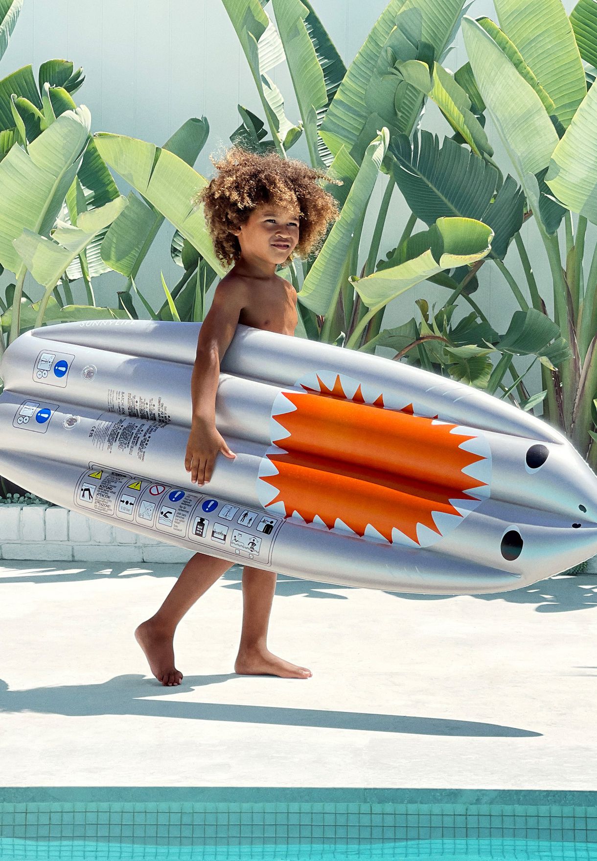 Kids Inflatable Shark Surfboard Pool Float