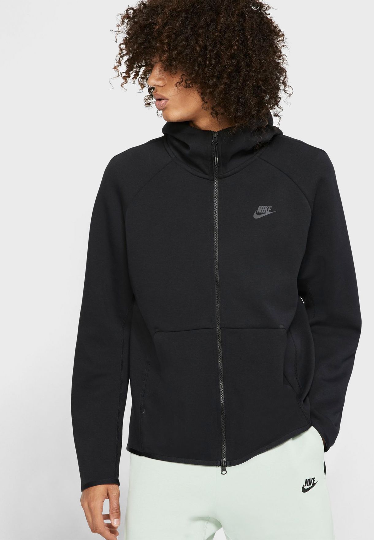 mens black tech fleece hoodie