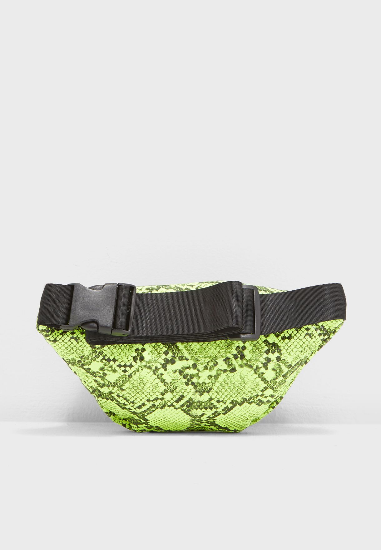 green snake print bum bag