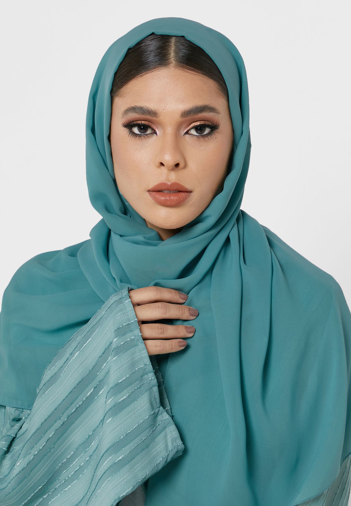 Buy Hayas Closet green Pleat Detail Knitted Abaya for Women in MENA ...