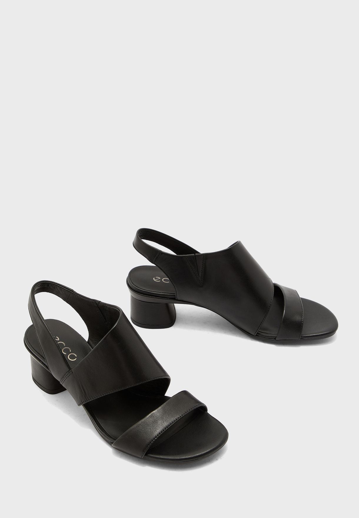 Ecco Black Elevate Block Heel Sandal 