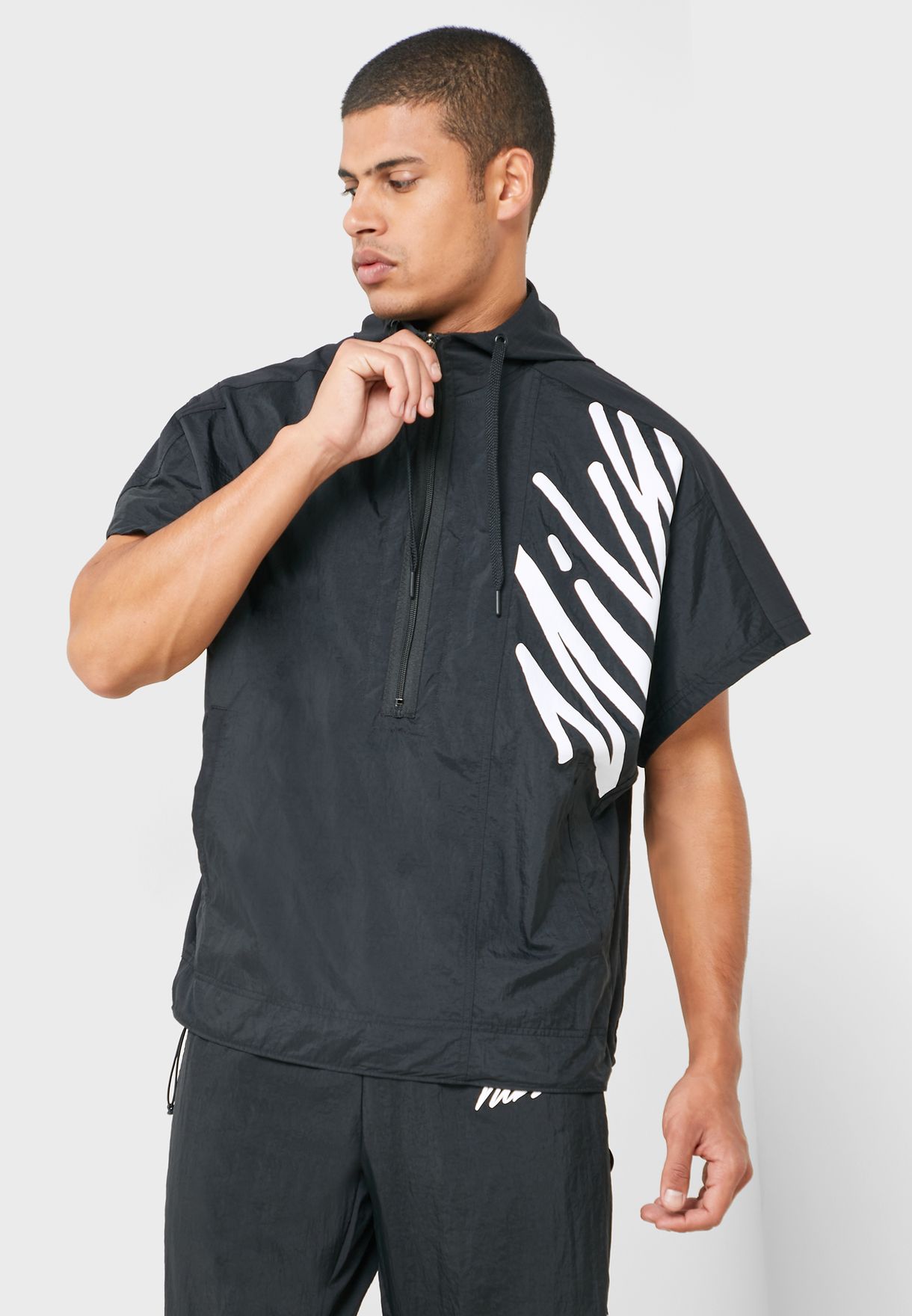 Buy Nike black Logo Hooded Track Jacket 
