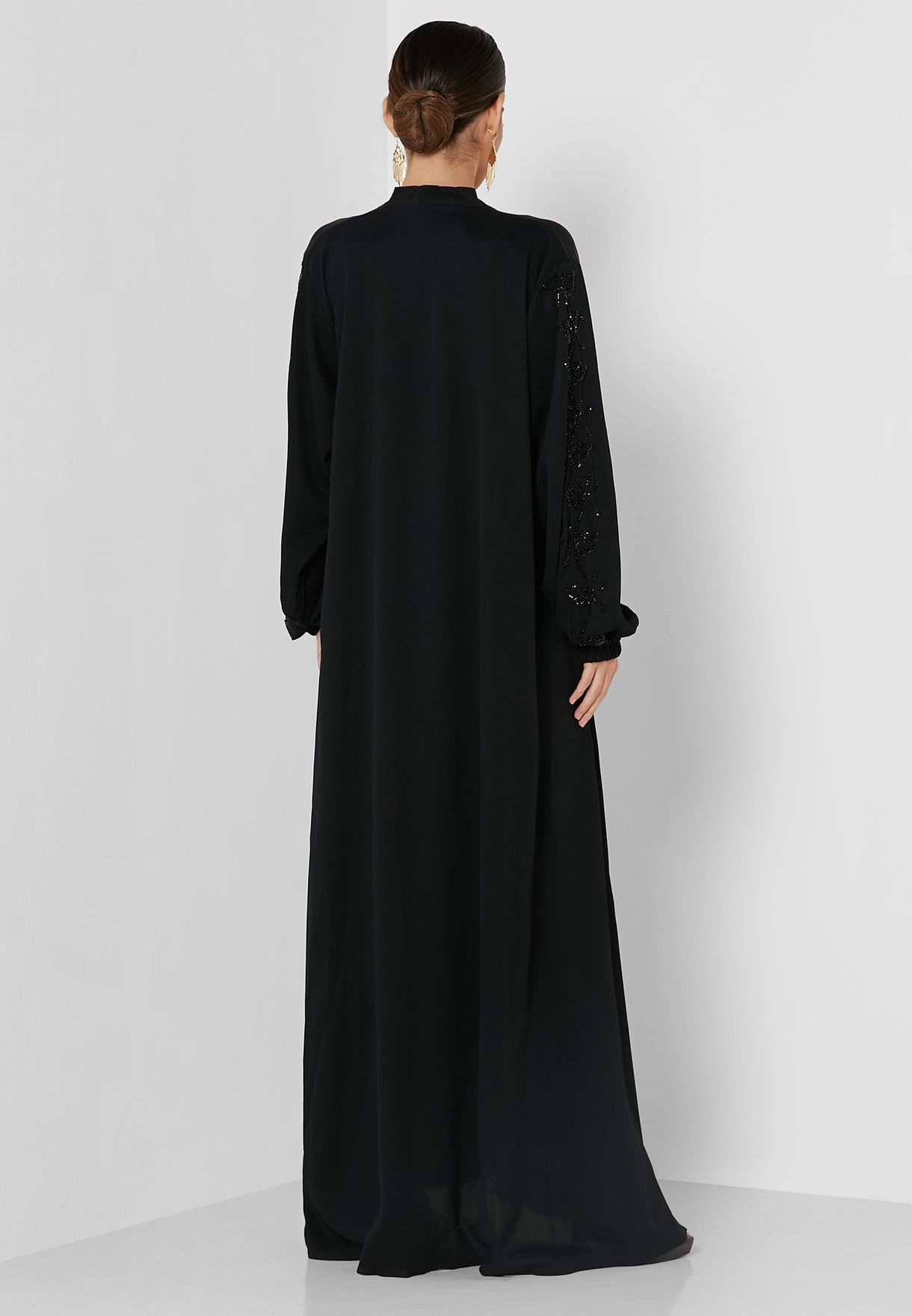 Buy Khizana black Embellished Sleeve Abaya for Women in Riyadh, Jeddah