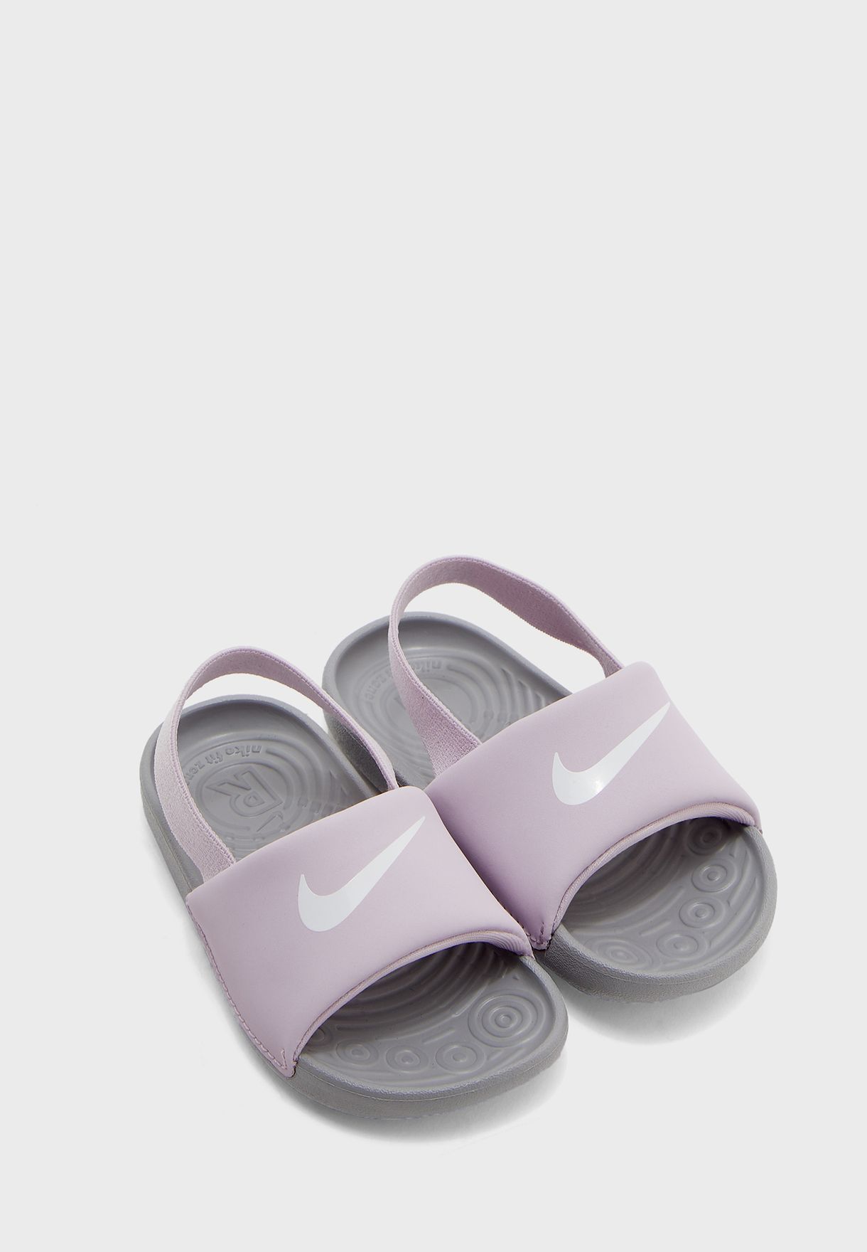 nike purple and gold slides