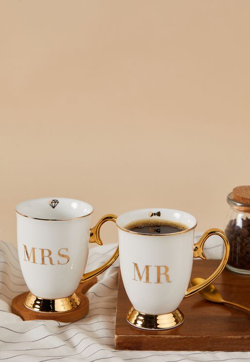 Set Of 2 Mr & Mrs Mugs