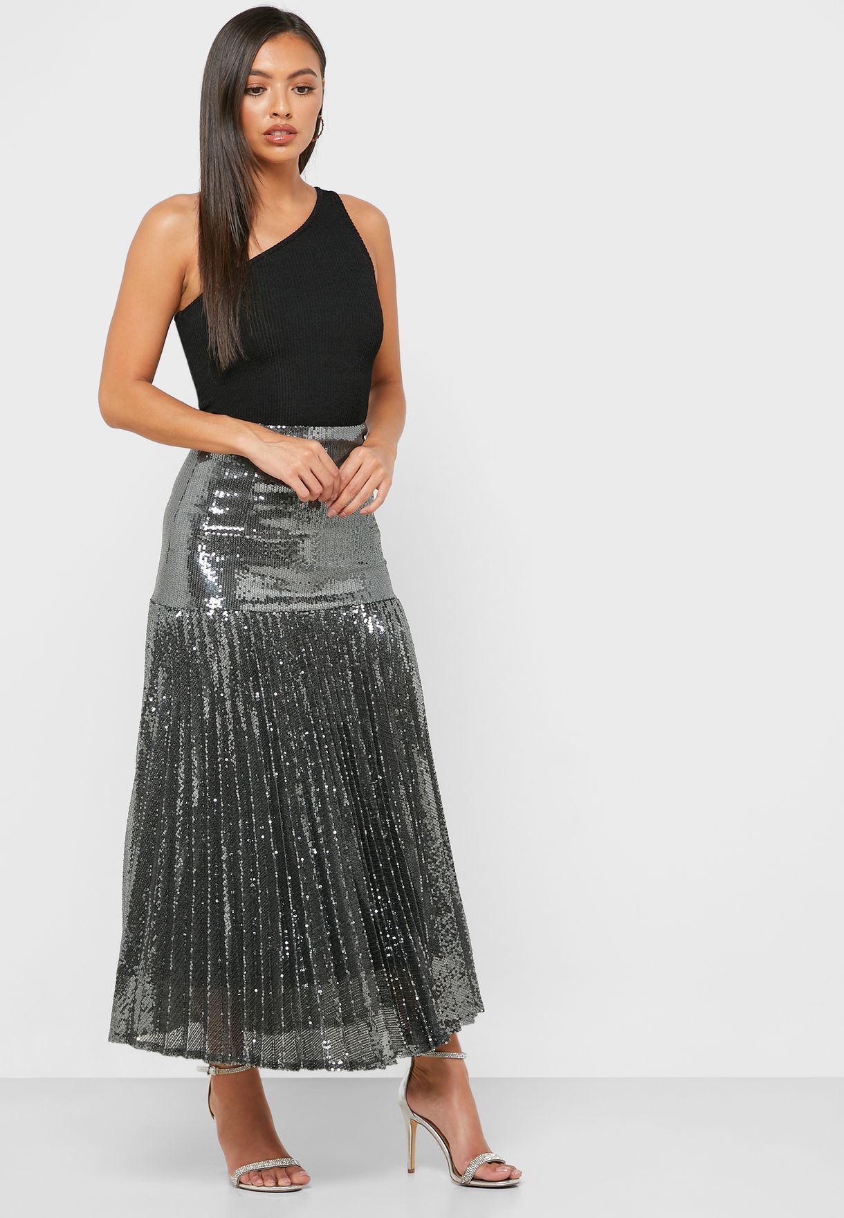 shimmer maxi skirt