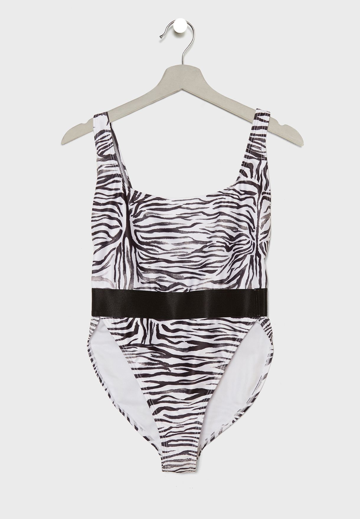 Zebra Print High Leg Swimsuit