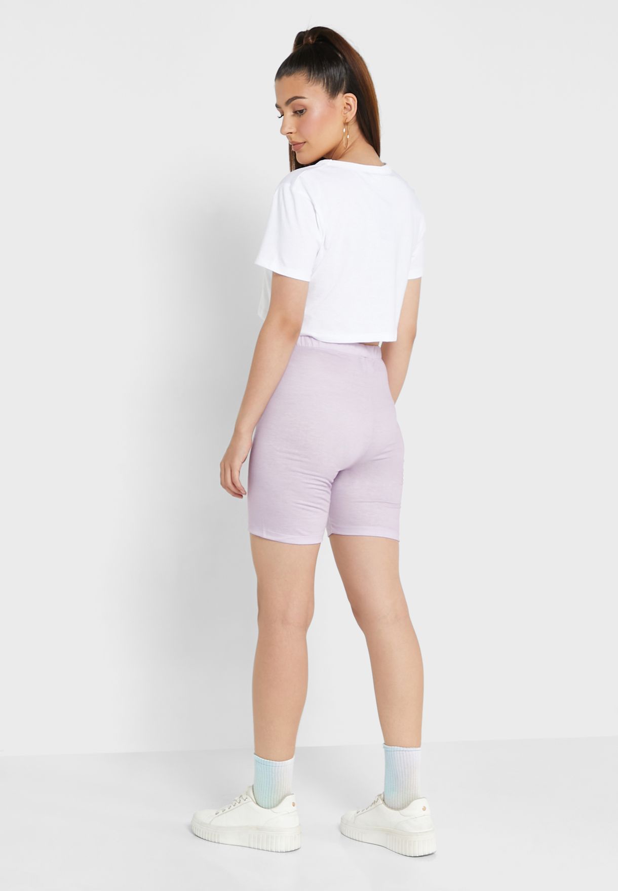Graphic Cropped Tee & Shorts Set