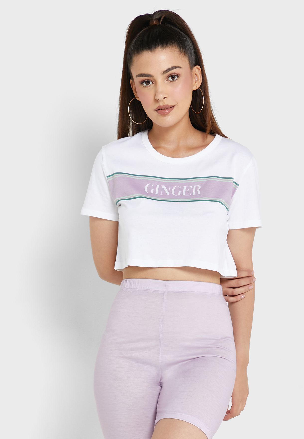 Graphic Cropped Tee & Shorts Set