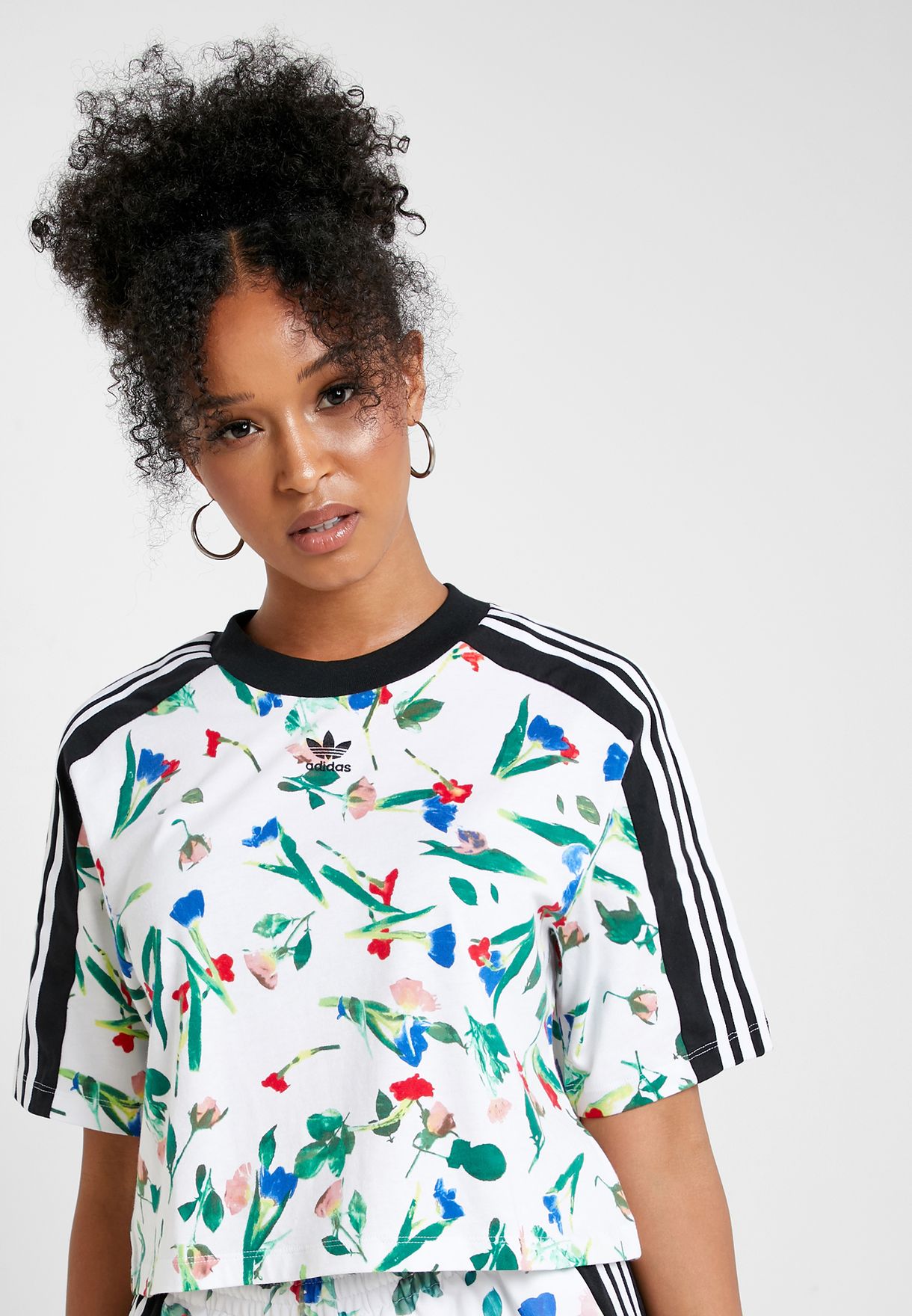 cropped adidas floral